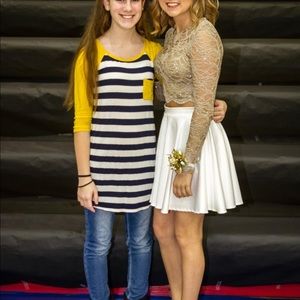 Nude/Champagne Shimmer Hoco dress!